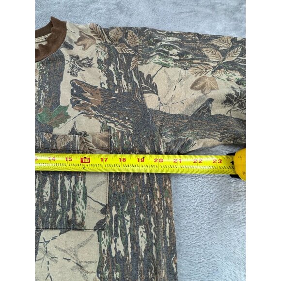 Camo Short Sleeve T-Shirt Tree Leaf Design Realtree Brown Green Beige Mens S - Picture 5 of 7